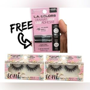 Ioni Faux Mink Lashes with L.A. Colors Lash Adhesive